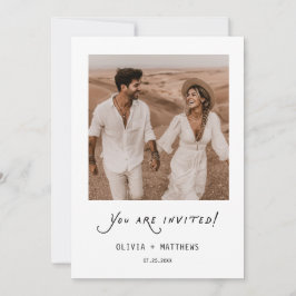 Convite Casamento Moderno Minimalista de Foto