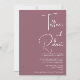 Convite Casamento Moderno Minimalista Dusty Pink