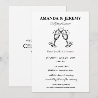 Convite Casamento Moderno Minimalista Elegante