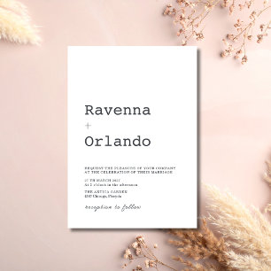 Convite Casamento Moderno Minimalista Elegante Carvão e Br
