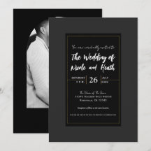 Casamento Moderno Minimalista Elegante Preto Cinza