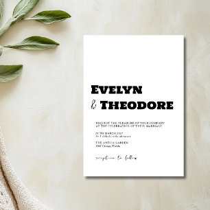 Convite Casamento Moderno Minimalista Preto e Branco