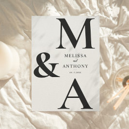Convite Casamento Moderno Minimalista Preto e Ecru