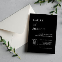 Casamento Moderno Minimalista Preto Personalizado