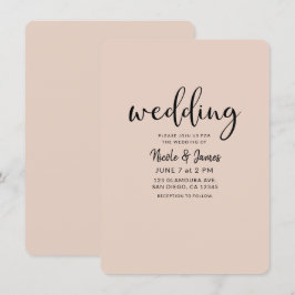 Convite Casamento Moderno Minimalista Preto Tipo QUALQUER 