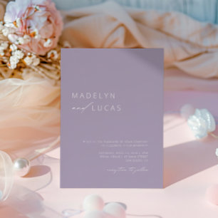 Convite Casamento Moderno Minimalista Roxo Lavanda Código 