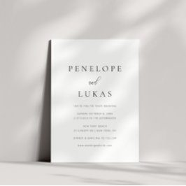Convite Casamento Moderno Mínimo de Script Clássico