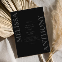 Casamento Moderno Mínimo Matte Black