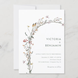 Convite Casamento Moderno Mínimo Simples do Arco de Flor S