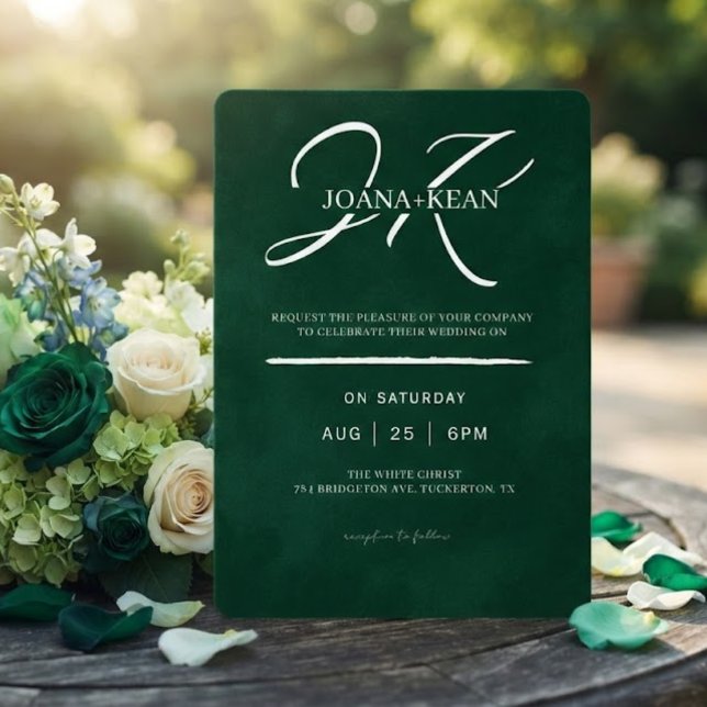 Convite Casamento Moderno Monograma Elegante (Criador carregado)