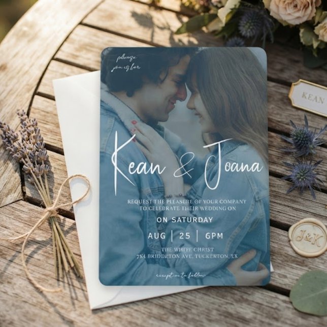 Convite Casamento Moderno Monograma Elegante (Criador carregado)