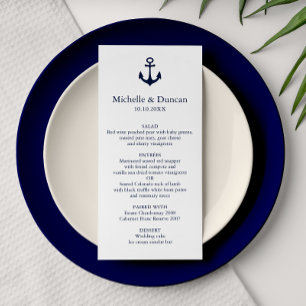 Convite Casamento Moderno Náutico Yacht Anchor marinho