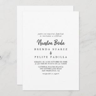 Convite Casamento Moderno Nuestra Boda