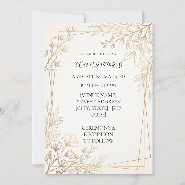Convite Casamento moderno personalizado (Frente)