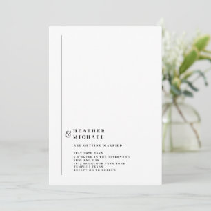 Convite Casamento Moderno Preto e Branco Simples e Formal