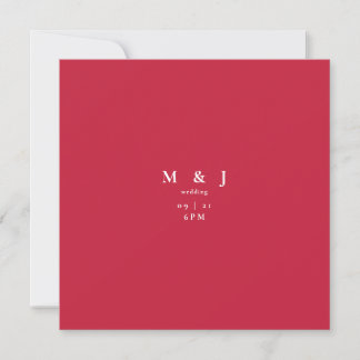 Convite Casamento Moderno Quadrado Vermelho Elegante e Sim