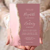 Casamento Moderno Rosa Bege Dourado Ágata