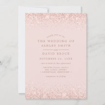Casamento Moderno Rosa Dourado Confete Rosa