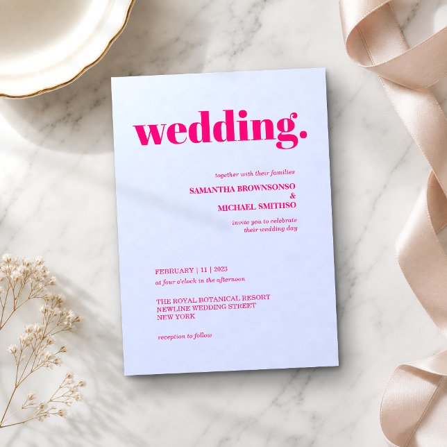 Convite Casamento Moderno Rosa Lilás Bege Tom Terroso Mini (Criador carregado)