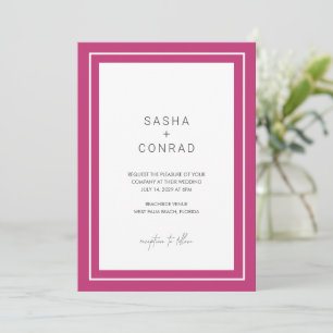 Convite Casamento Moderno Rosa-Rosa Sasha