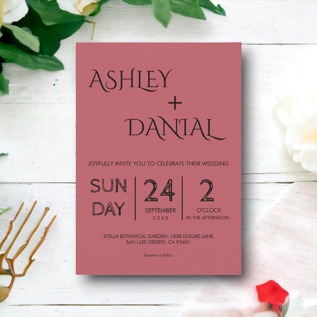 Convite Casamento Moderno Roteiro Minimalista Simples Eleg (Criador carregado)