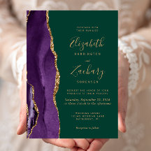 Casamento Moderno Roxo Dourado Ágata Esmeralda Ver