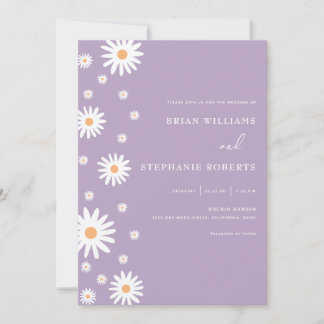 Convite Casamento Moderno Roxo Lavanda Elegante