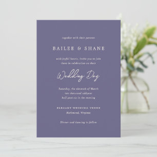 Convite Casamento Moderno Roxo Simples