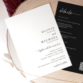 Convite Casamento Moderno Simples com Caligrafia Única
