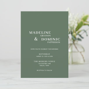 Convite Casamento Moderno Simples Madeline Forest