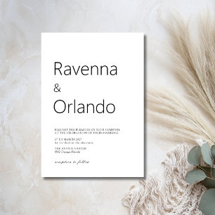 Convite Casamento Moderno Simples Minimalista Preto e Bran