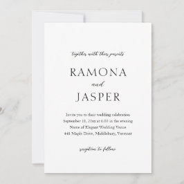 Convite Casamento Moderno Simples Negro e Branco