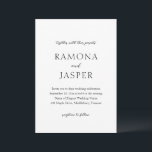 Convite Casamento Moderno Simples Negro e Branco<br><div class="desc">Convite de casamento elegante com um design simples e mínimo. Um layout clássico com seus nomes em letras grandes para uma reviravolta moderna para este convite estilo tradicional. Este design preto e branco pode ser modificado para qualquer cor que você escolher na ferramenta de edição de design. Este convite de...</div>