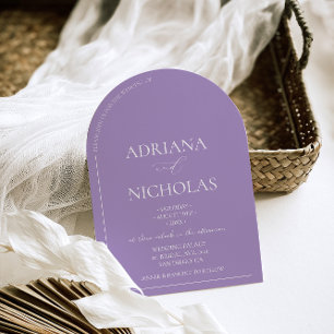 Convite Casamento Moderno Simples Pastel Violet