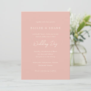 Convite Casamento Moderno Simples Peach