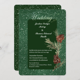 Convite Casamento Moderno Verde PINE Watercolor 2