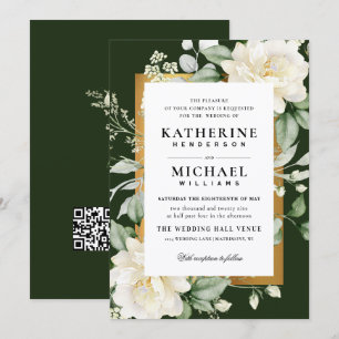 Convite Casamento Moldura de Sage Eucalyptus Rosa Marfim e