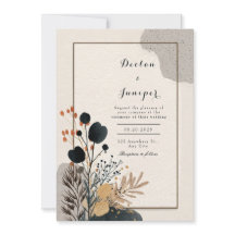Casamento Moldura Dourada Floral Preto Vanguarda