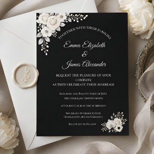 Convite Casamento Monocromático de Luxo