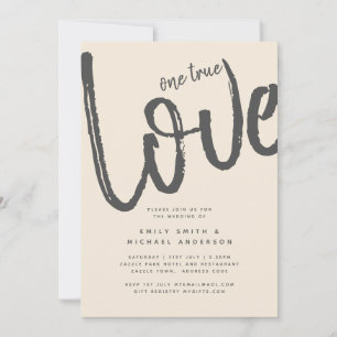 Convite Casamento Monocromático Moderno Beige