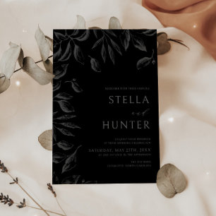 Convite Casamento Monocromático Vitoriano Moderno