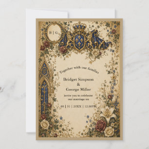 Convite Casamento Monograma Celta Gótico Real Medieval