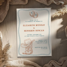 Casamento Monograma de Ferradura Ocidental em Teal