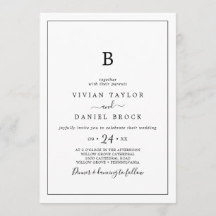 Convite Casamento Monograma Minimalista