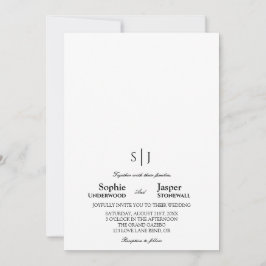 Convite Casamento Monograma Minimalista Clássico Moderno