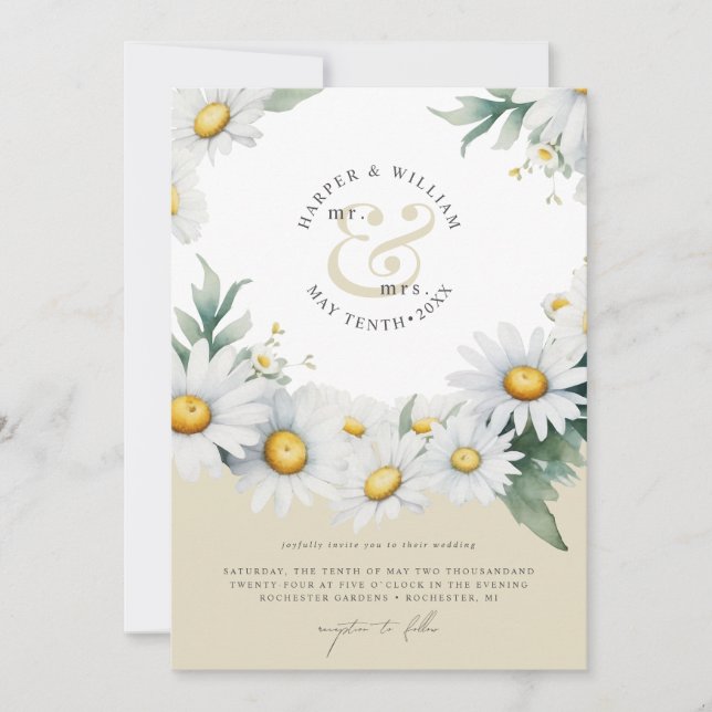 Convite Casamento monograma moderno e monograma (Frente)