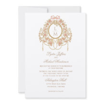 Casamento Monograma Rosa Rococó Francês