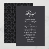 Casamento Monogrammed preto do damasco |