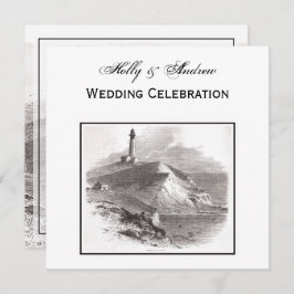 Convite Casamento Montauk Point Lighthouse Hamptons SQ