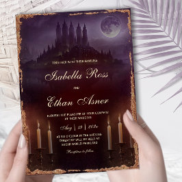 Convite Casamento Moody Dark Romance  Veludo Borgonha